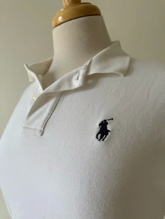 Ralph Lauren Sport White Polo Shirt Classic Fit Size M Y2K - Picture 2 of 8